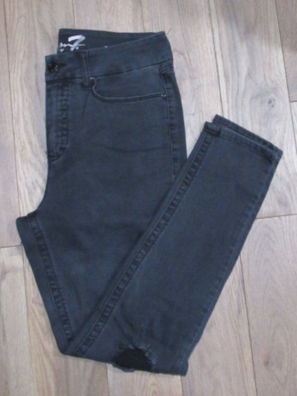 Seven7 Tummyless High Rise Ripped Skinny Jeans 12